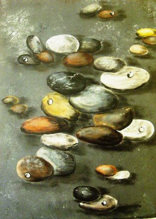 "Im Bachbett"  70 x 80 cm 