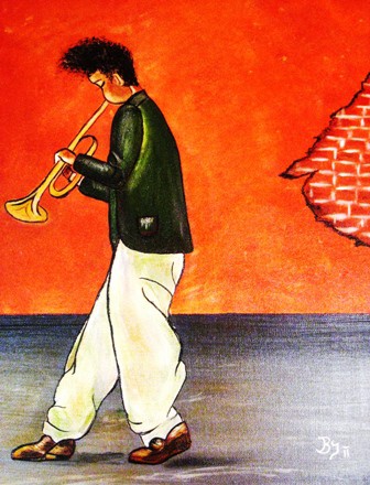 Trompeter  70 x 80 cm 