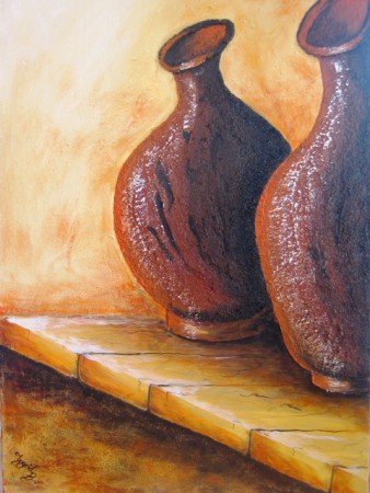 "Vasen" (Spachteltechnik) 120 x 80 cm