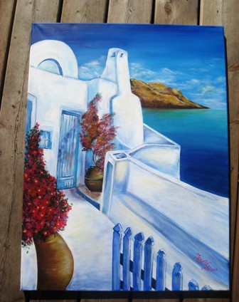 "Santorini" 90 x 70 cm
