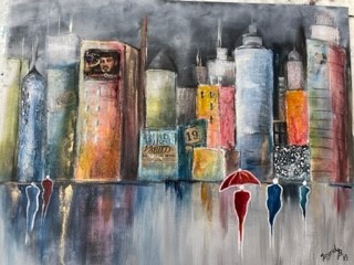 "Schichtwerk"_40 x 50 cm_Spachteltechnik