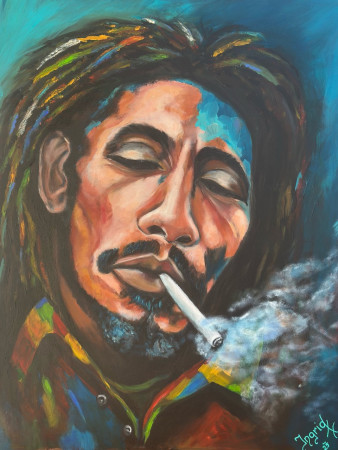 „Bob Marley“  _ 80 x 100  _  Acryl