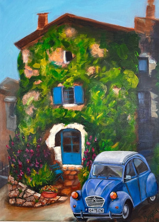 "Lagorce",Frankreich_80 x 70 cm_ Acryl auf Leinwand